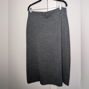 Dialogue Maxi Gray Minimalist Classic Merino Skirt L